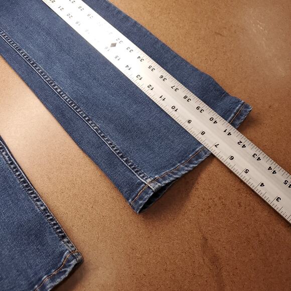 We The Free Exposed Button Fly Bootcut Jeans Wmns 27 Blue Dark Wash Cowgirl Y2K - Picture 11 of 13